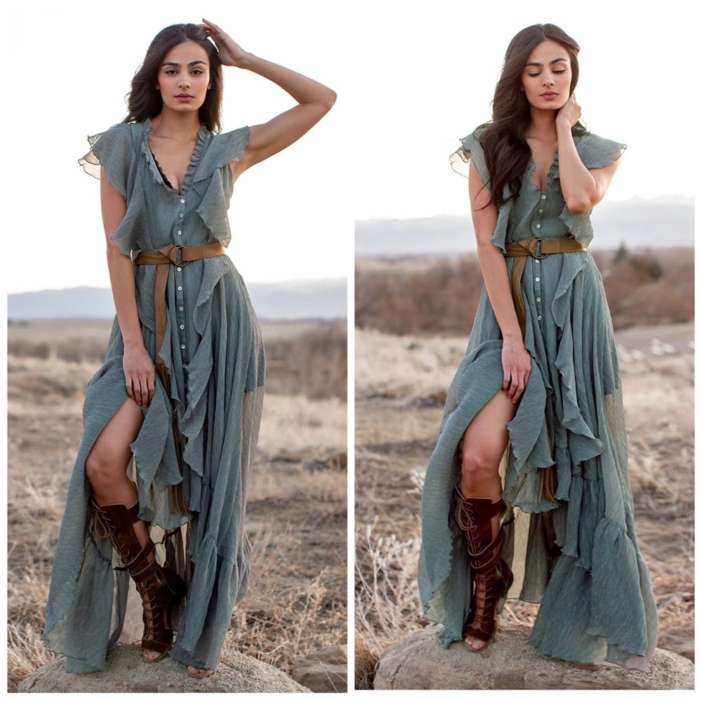 Joyfolie Cass Dress in Island Sage